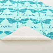 Speciaal gepersonaliseerde waterige naam dragonfly sherpa deken (3/4)
