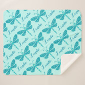 Speciaal gepersonaliseerde waterige naam dragonfly sherpa deken (Voorkant (horizontaal))