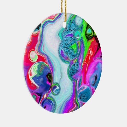 Speciaal gepersonaliseerde White Marble River Digi Keramisch Ornament (Rechts)