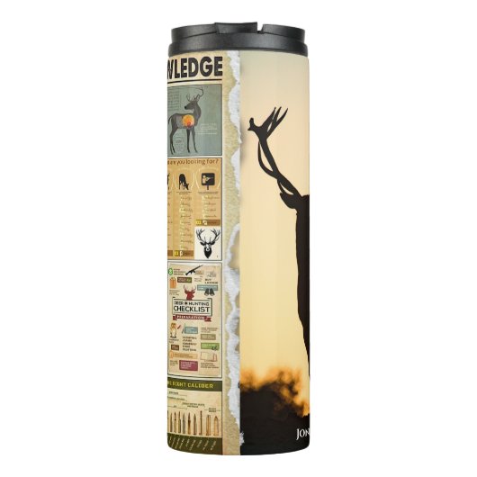 Speciaal gepersonaliseerde whitetail Deer-kennis Thermosbeker (Achterkant)