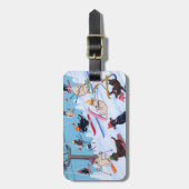 Speciaal gepersonaliseerde winterfeesten schildere bagagelabel (Voorkant verticaal)