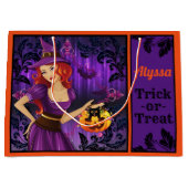 Speciaal gepersonaliseerde Witch Halloween Trick o Groot Cadeauzakje (Voorkant)