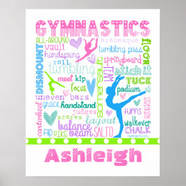 Speciaal gepersonaliseerde woordgymnastiek Typogra Poster