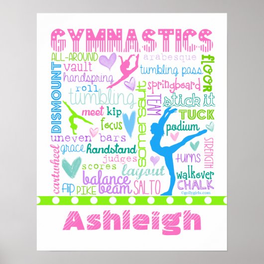 Speciaal gepersonaliseerde woordgymnastiek Typogra Poster (Voorkant)