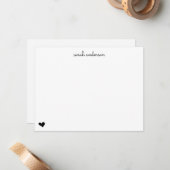 Speciaal gepersonaliseerde zwart-wit-schoeisel notitiekaartje (Voorkant / Achterkant in situ)