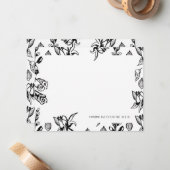 Speciaal gepersonaliseerde zwart-witserij notitiekaartje (Voorkant / Achterkant in situ)