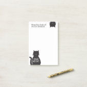 Speciaal gepersonaliseerde zwarte kat met hitte post-it® notes (Op bureau)