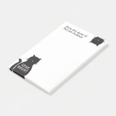 Speciaal gepersonaliseerde zwarte kat met hitte post-it® notes (Schuin)