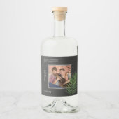 Speciaal gepersonaliseerde, zwarte tropische palmf likeurfles etiket (Voorkant)