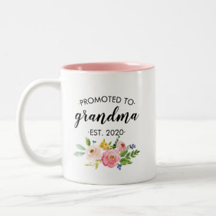 Speciaal gepromoveerd naar Grandma Floral Pink Tweekleurige Koffiemok