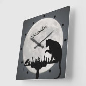 Speciaal geschaafd met volle motorkat en muisspel vierkante klok (Hoek)