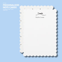 Speciaal geschaald Scallop Edge Note Kaart met Bow