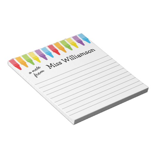 Speciaal geschenk van de leerkracht van de Crayons Notitieblok (Schuin)