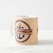 Speciaal geschenk voor aangepast blauw anker koffiemok (Voorkant links)