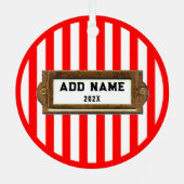 Speciaal geschenk voor Rugby Holiday Metalen Ornament (Achterkant)