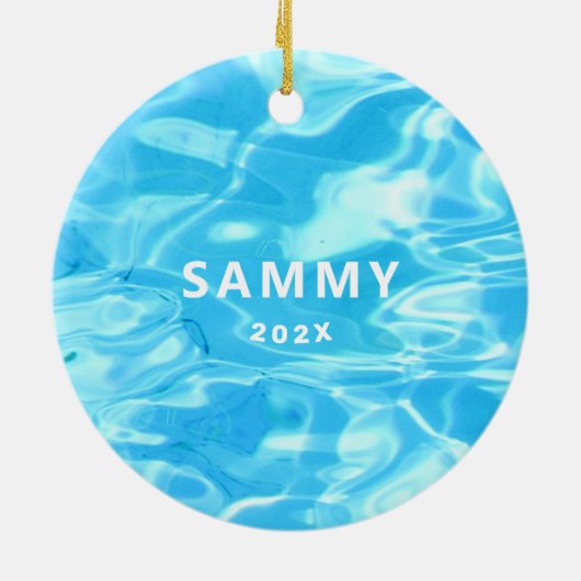 Speciaal geschenk Zwemveiling Keramisch Ornament (Achterkant)