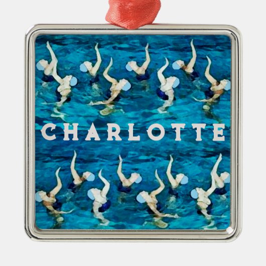 Speciaal geschenk Zwemveiling Metalen Ornament (Voorkant)