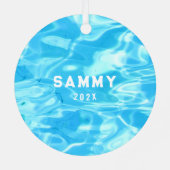 Speciaal geschenk Zwemveiling Metalen Ornament (Achterkant)