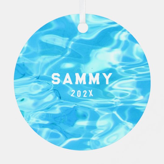 Speciaal geschenk Zwemveiling Metalen Ornament (Achterkant)