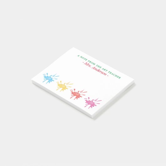 Speciaal geschilderde kunstleraar post-it® notes (Schuin)