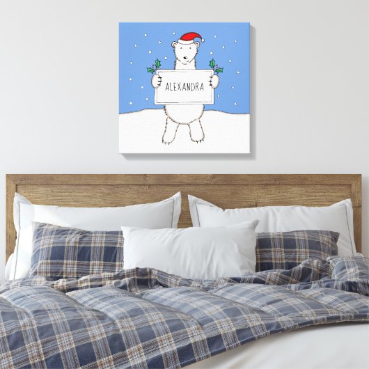 Speciaal geschreeuw voor kerstmis Beer Canvas Afdruk (Insitu (Slaapkamer))