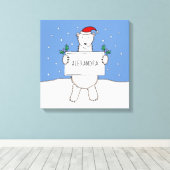 Speciaal geschreeuw voor kerstmis Beer Canvas Afdruk (Insitu (Houten vloer))
