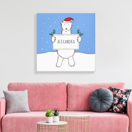 Speciaal geschreeuw voor kerstmis Beer Canvas Afdruk (Insitu (Woonkamer))