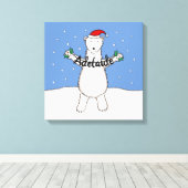 Speciaal geschreeuw voor kerstmis Beer Canvas Afdruk (Insitu (Houten vloer))