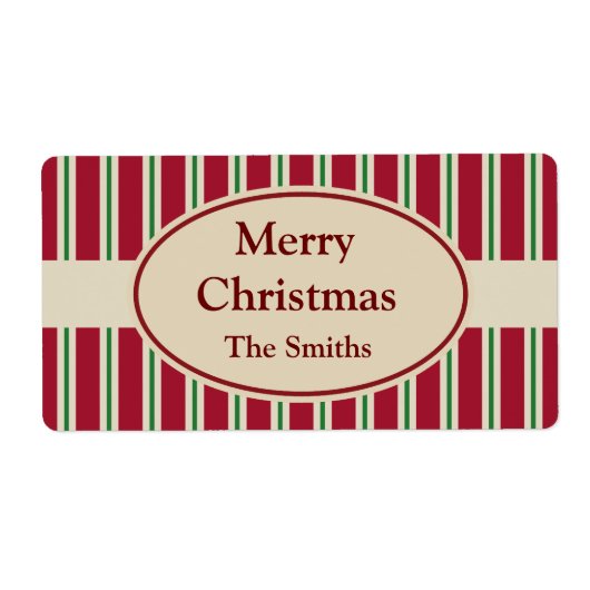 Speciaal gestripte kerstlabels etiket (Voorkant)