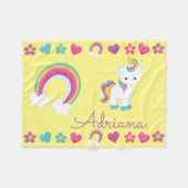 Speciaal gestroomlijnde Baby Unicorn & Regenboog Fleece Deken (Voorkant (Horizontaal))