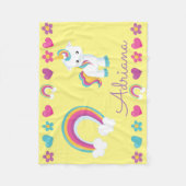 Speciaal gestroomlijnde Baby Unicorn & Regenboog Fleece Deken (Voorkant)