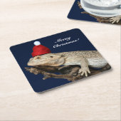 Speciaal getrokken drakenhagedis - Santa Hat Kartonnen Onderzetters (Schuin)
