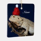 Speciaal getrokken drakenhagedis - Santa Hat Keramisch Ornament (Rechts)