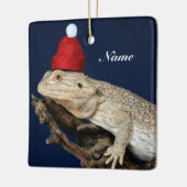 Speciaal getrokken drakenhagedis - Santa Hat Keramisch Ornament (Links)