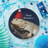 Speciaal getrokken drakenhagedis - Santa Hat Papieren Bordje (Feest)