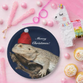Speciaal getrokken drakenhagedis - Santa Hat Papieren Bordje (Feest)