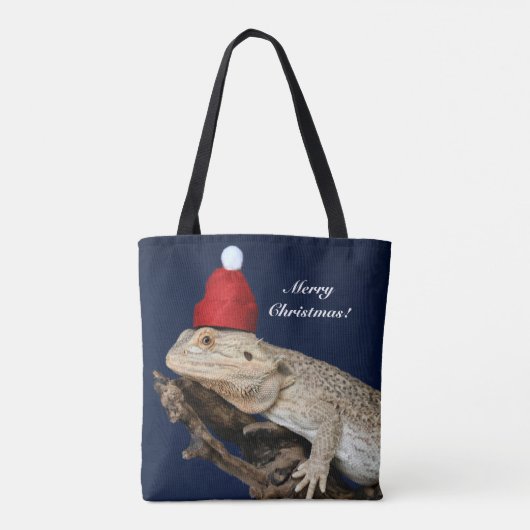 Speciaal getrokken drakenhagedis - Santa Hat Tote Bag (Achterkant)