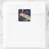 Speciaal getrokken drakenhagedis - Santa Hat Vierkante Sticker (Tas)