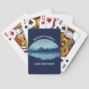 Speciaal gezinshereniging blauw lakkender pokerkaarten