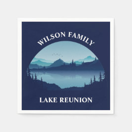 Speciaal gezinshereniging blauw lakkender servet