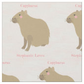 Speciaal Girly Capybara Pattern op lichtroze Stof (Close Up)