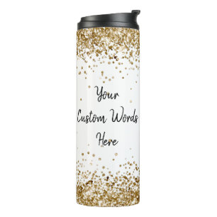 Speciaal Girly Gold Glitter - op maat van je woord Thermosbeker