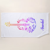 Speciaal gitaarkleurig op wit strandlaken (Voorkant)