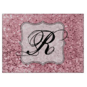 Speciaal glas snijdend Roos Gold Glitter Snijplank (Voorkant)