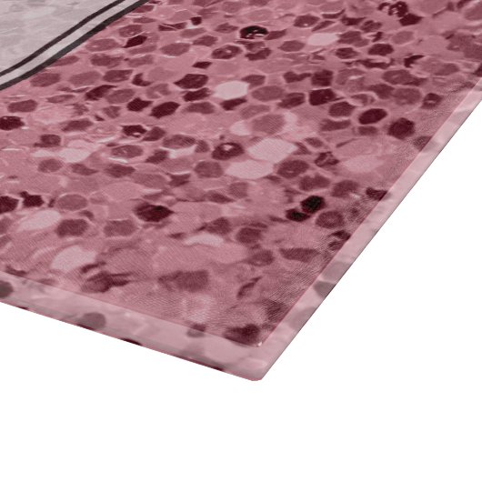 Speciaal glas snijdend Roos Gold Glitter Snijplank (Hoek)