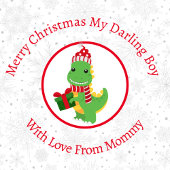 Speciaal glimlachend kerstdinosaurus cadeaupapier