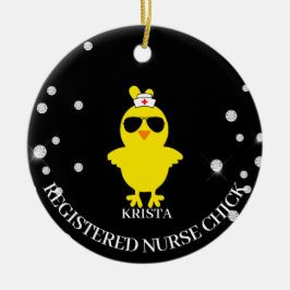 Speciaal Glitter Registered Nurse Chick Keramisch Ornament