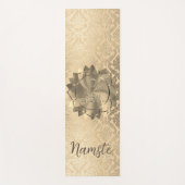 Speciaal Glittery Gold Damask Buddha Lotus Yogamat (Voorkant)