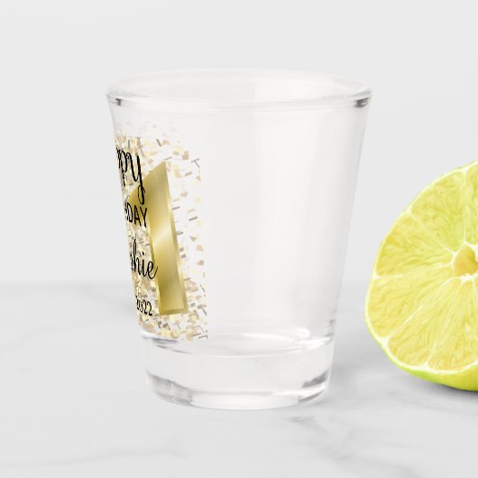 Speciaal Gold 21e bruisglas op zaterdag Shot Glas (Rechts)