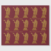 Speciaal Gold Angel op Rode Kerstmis Cadeaupapier (Vlak)